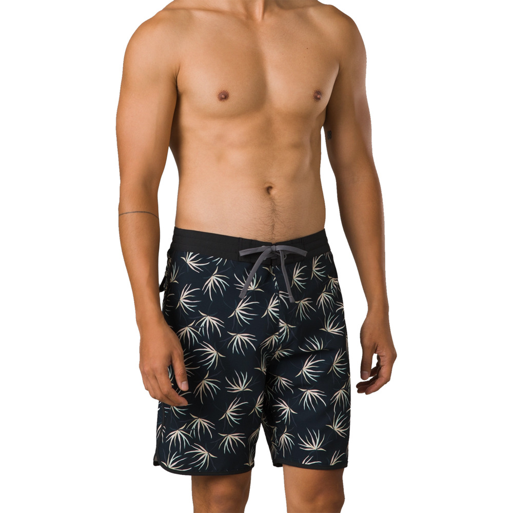 PrAna Men's 28 Black Bloom Vintage 6” Swimwear Surfing Boardshorts N4-14